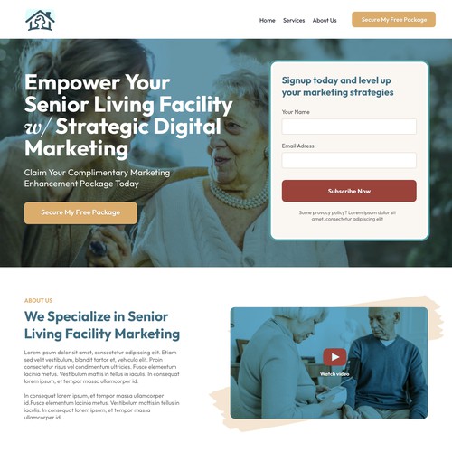 Design for a marketing company focusing on elderly care facilities