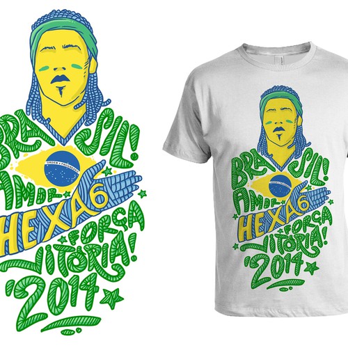 Official Brazilian Fan T-Shirt: Celebrating Hexa 6 Victory in 2014