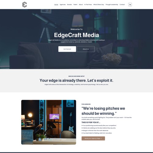 Custom Squarespace Design for EdgeCraft Media
