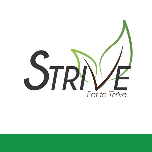 Dark logo for strive plant based food company