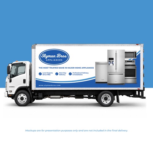 Modern Appliance Delivery Truck Wrap Design