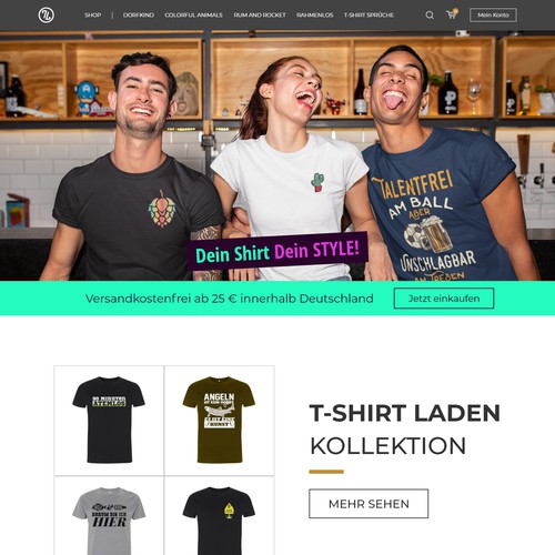 T-Shirt Laden Website Design