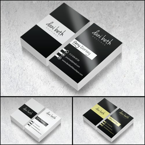 Business card for clothing boutique.