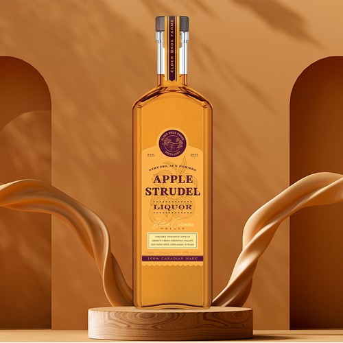 Apple Strudel Liquor label design