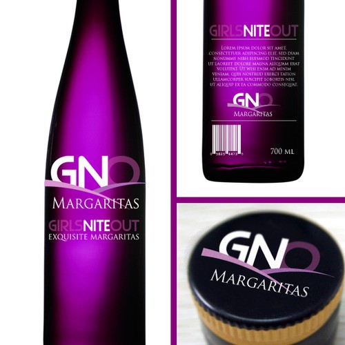 Create the next product label for GNO Margaritas, which stands for Girls Nite Out 