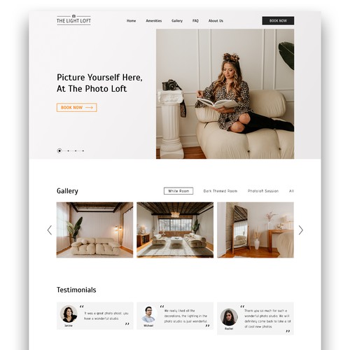 Website design for a photo studio