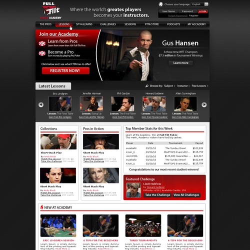 One Page: Creative Ideas Needed for World-Class Poker Site