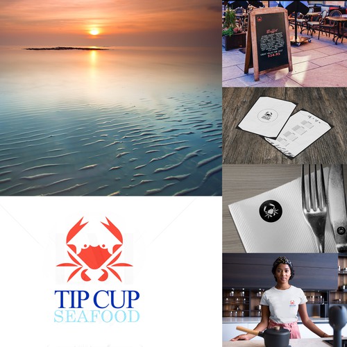 Tip Cup Logo Seafood Restaurant
