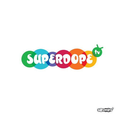 Colorful bubbly logo concept for SUPERDOPE TV