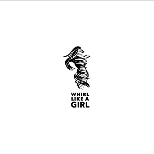 WHIRL LIKE A GIRL - Girl Power Brand - Tornado of Hair to Symbolize GIRL POWER - NO AI