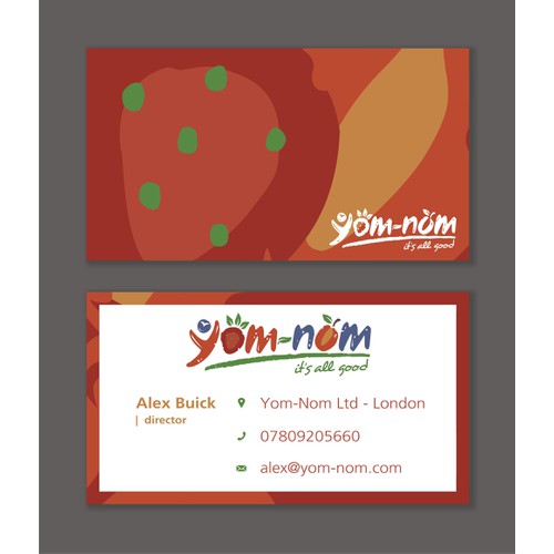 Yom-Nom. it's all good! Business card design required for the exciting New On-the-go Healthy Snack!
