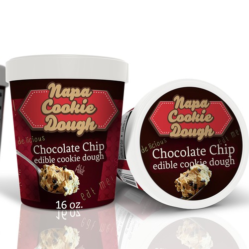 Create package labels for gourmet edible cookie dough for Napa Cookie Dough