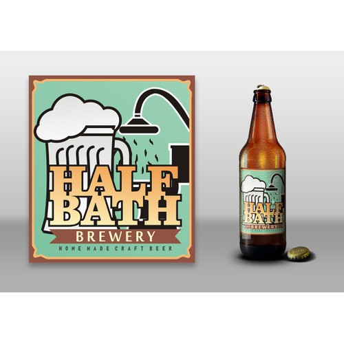 Beer bottle label for half bath brewery