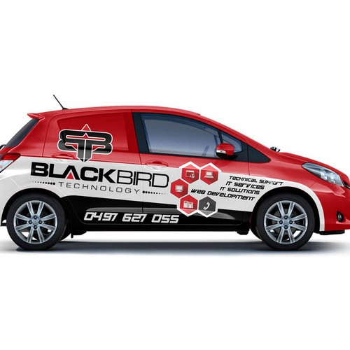 Car wrap for black bird technology