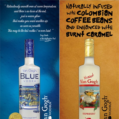 Create the next signage for Van Gogh Vodka