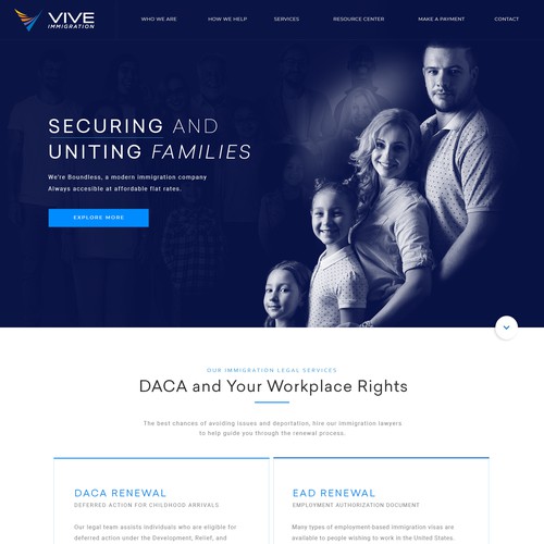 Web Design for Vive Immigration