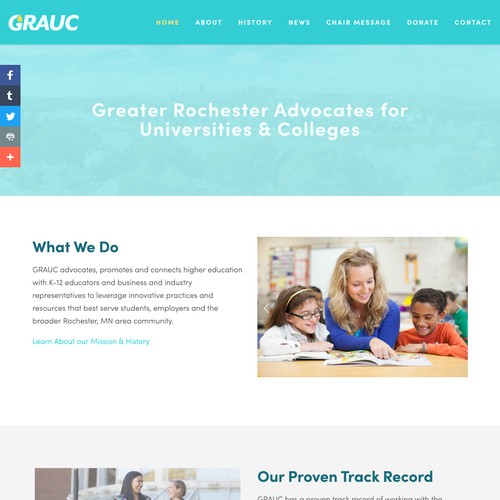Website strategy and build + branding for Greater Rochester Advocates for Universities and Colleges 