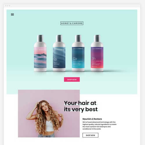 Website Design for Shampoo Brand