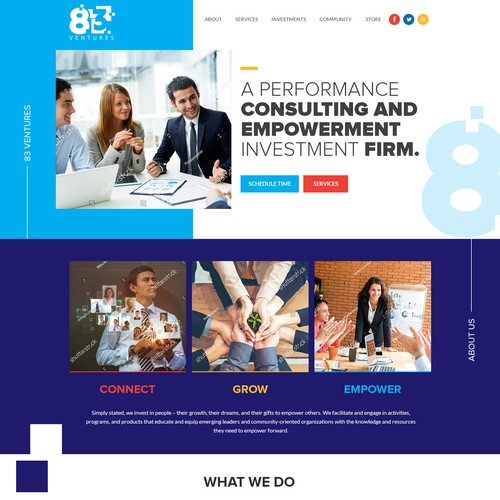 Website design for 83 ventures