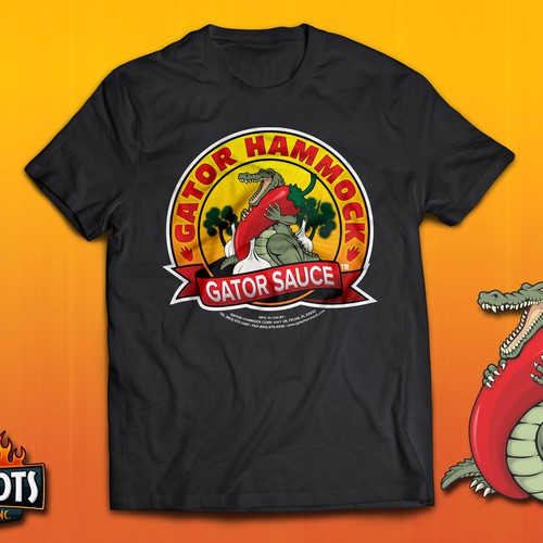 Create an Eye Catching logo for the Gator Hammock Hot Sauce Brand