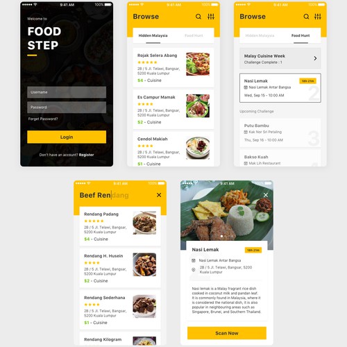 Food Step UI Design