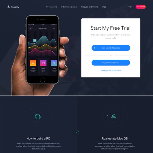 Landing Page For Mobile Application