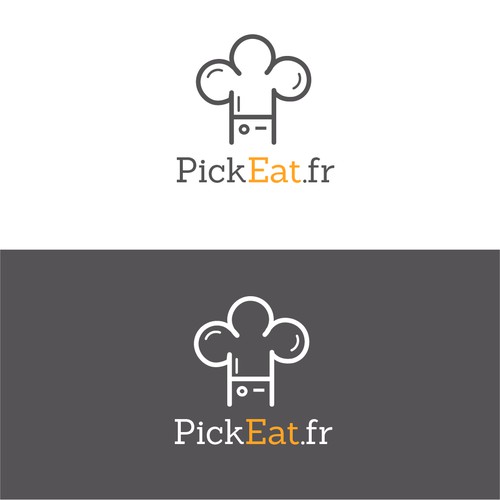 Fun, flat and unique logo for food delivery