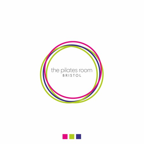 simple, colourful logo for a pilates studio