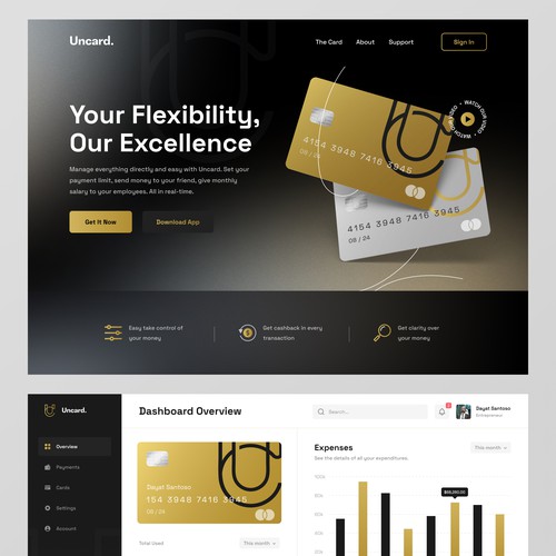 Uncard Banking Website and Dashboard
