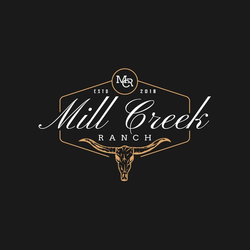Bull Head Skull logo for Mill Creek Ranch