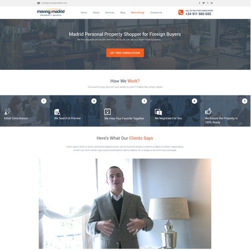 Landing Page Design for Moving2Madrid