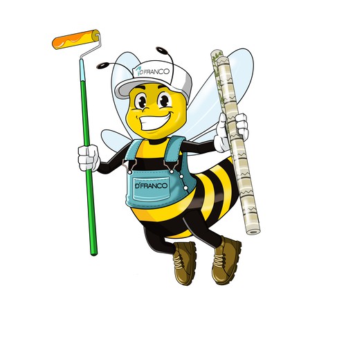 Honey Bee Painter Mascot