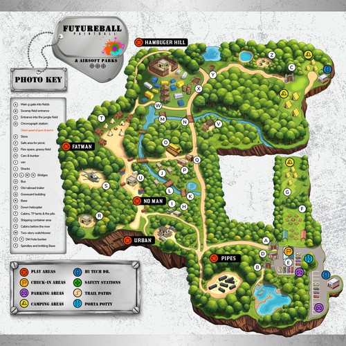 Paintball and Airsoft amusement park map