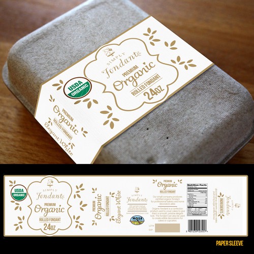 Winning label design for Simply Fondant