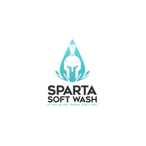 Create a classic Spartan themed logo for Sparta Soft Wash