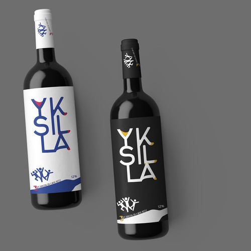 Fun label for wine brand