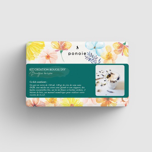 Packaging pour un Kit DIY bougie bio fleur séchée