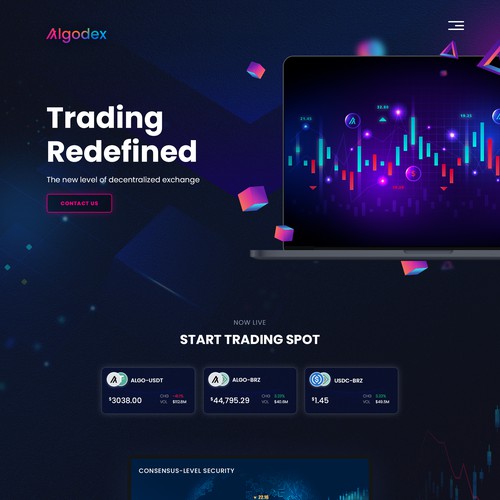 Landing Page Design for a Cryptocurrency Exchange