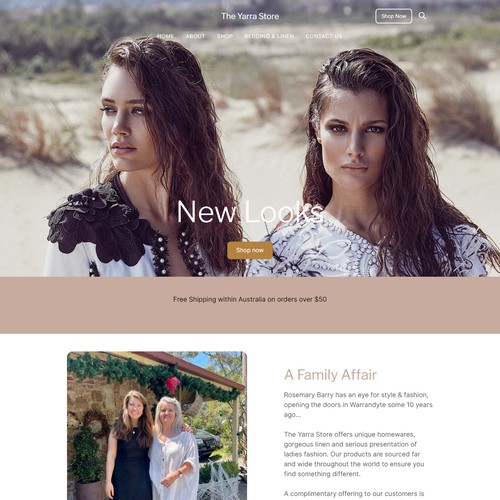 WEBSITE DESIGN FOR BOUTIQUE - THE YARRA STORE