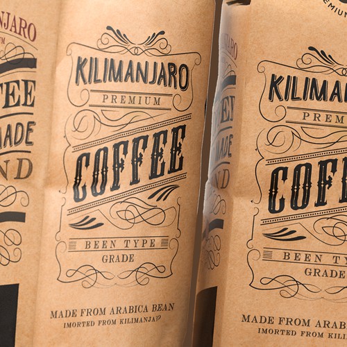 Kilimanjaro Coffee bag design.