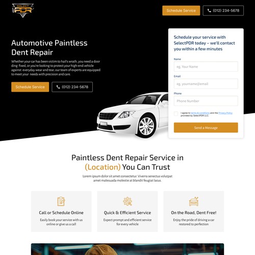 Landing Page for Auto Repair