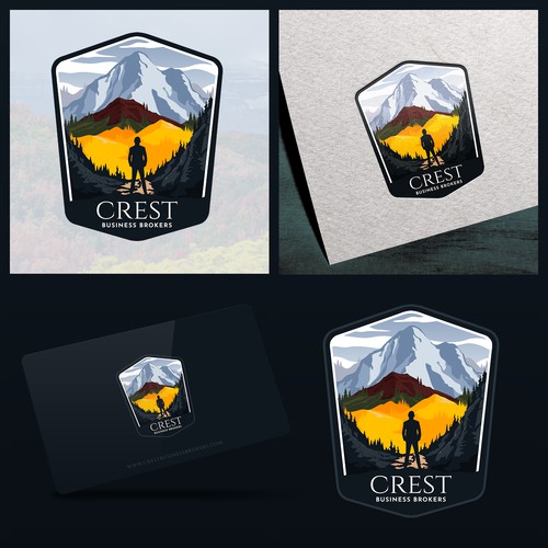 Combination Mark Logo concept for Crest Business Brokers