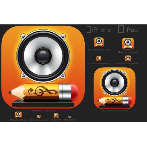 WANTED: @ An eye-catching icon for an ear training mobile app @