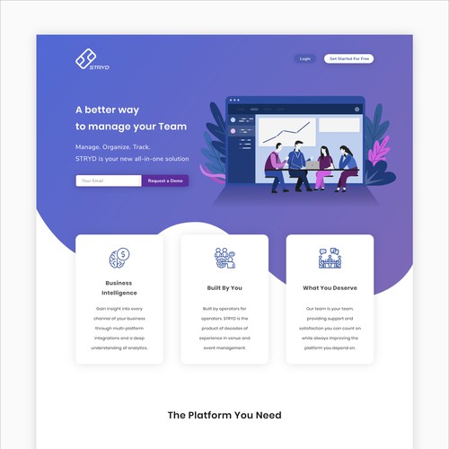 Landing Page for STRYD 