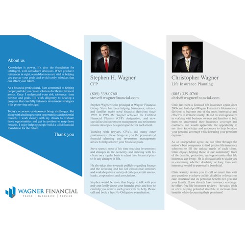 New brochure design wanted for wagner financial 