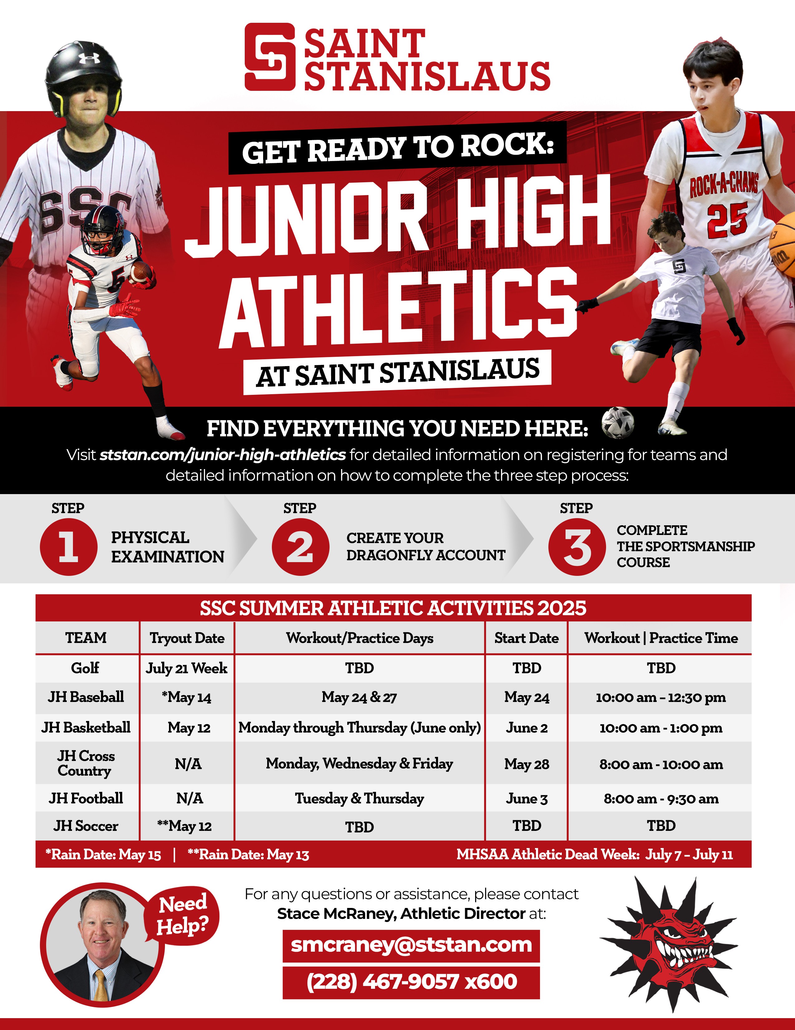 Design to Inspire: Junior High Athletics Registration Flyer