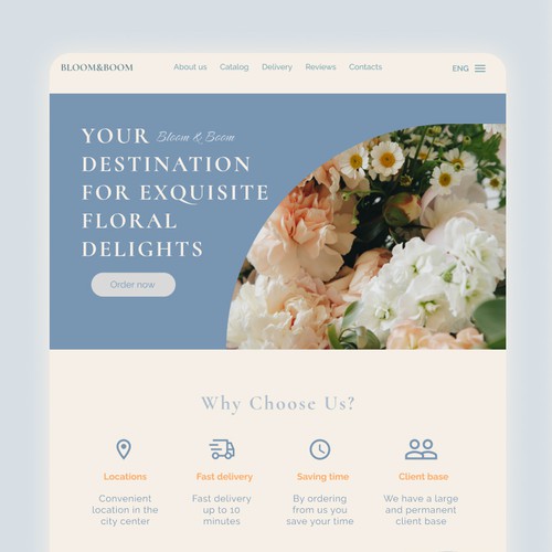 Landing page for Flower shop 