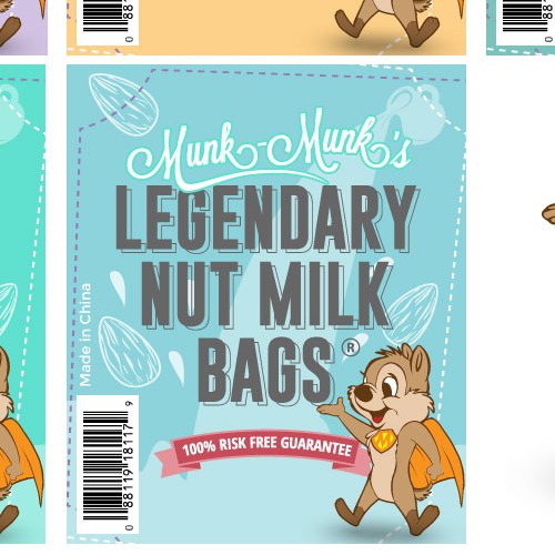 Design Legendary Nut Milk Bag Label (5"Wx6"H)