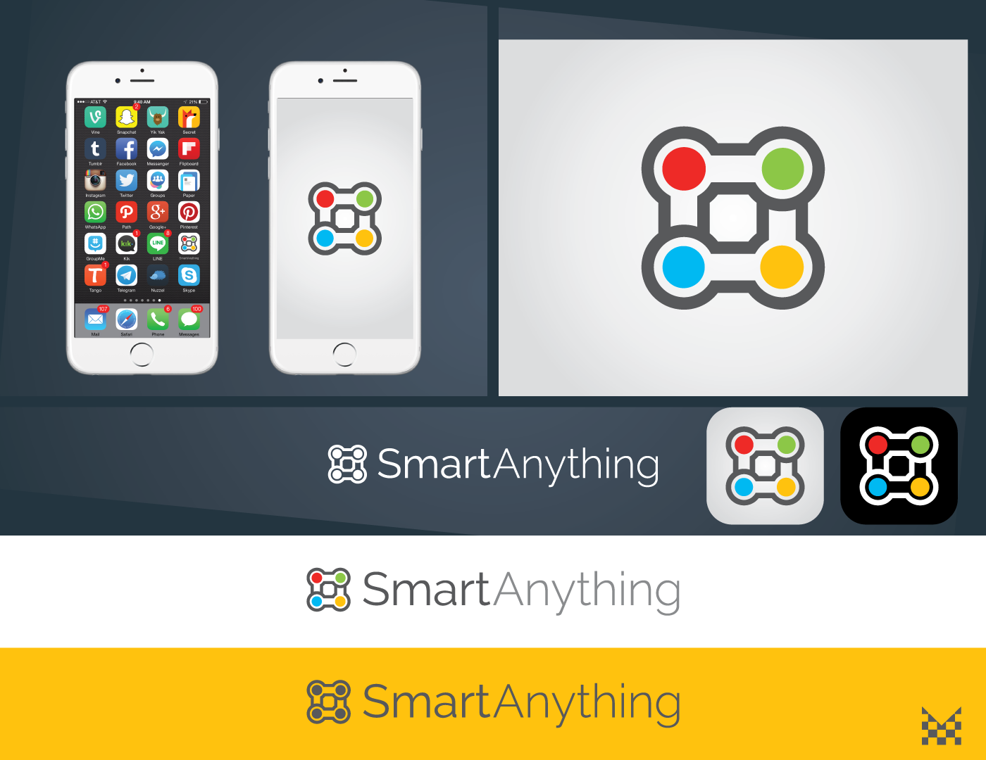 Create a modern and grabing brand for a new review site that covers 'smart' technology!