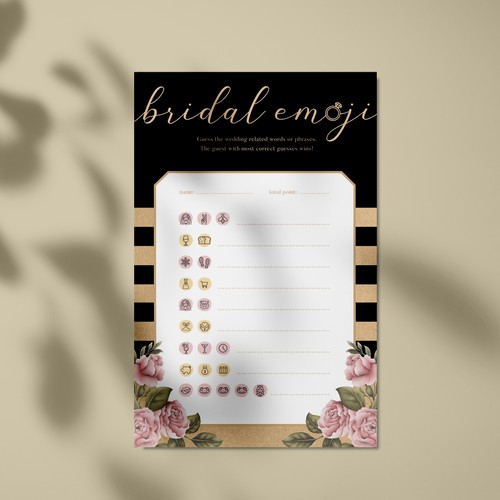 Bridal shower fun game design